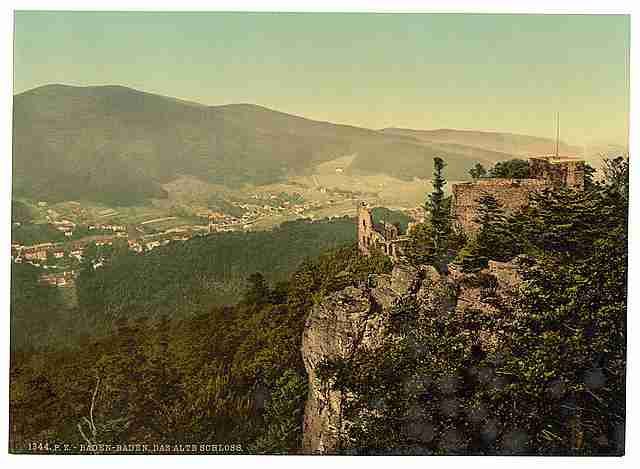 Vintage Baden Baden Das Alte Schloss Baden A4 Photo Print