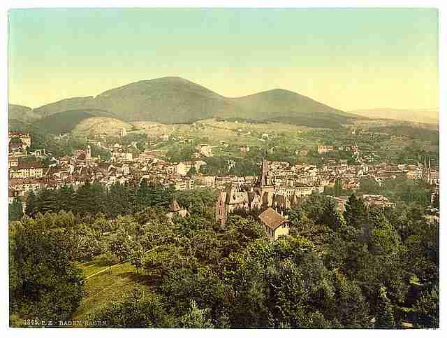 Vintage Baden Baden I Baden A4 Photo Print