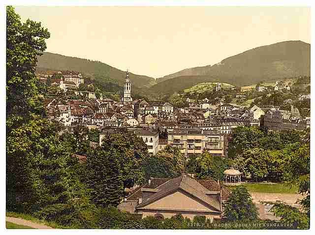 Vintage Baden Baden and the Kurgarten Baden A4 Photo Print
