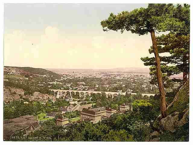 Vintage Baden Baden general view with castle II Baden A4 Photo Print