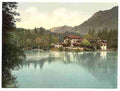 Vintage Badersee with hotel Upper Bavaria A4 Photo Print