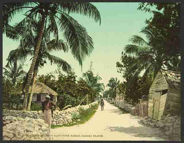 Vintage Bains Town Nassau Bahama Islands A4 Photo Print