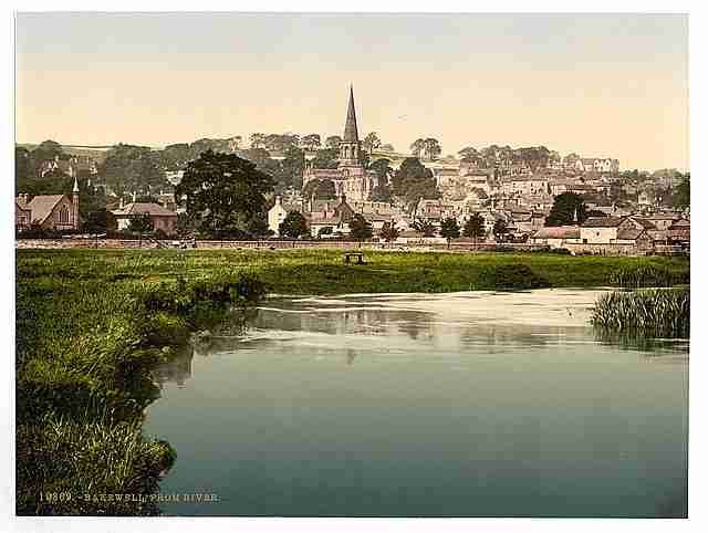 Vintage Bakewell from river Derbyshire A4 Photo Print