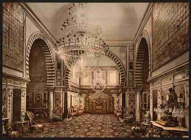 Vintage Bardo the throne room Tunis A4 Photo Print