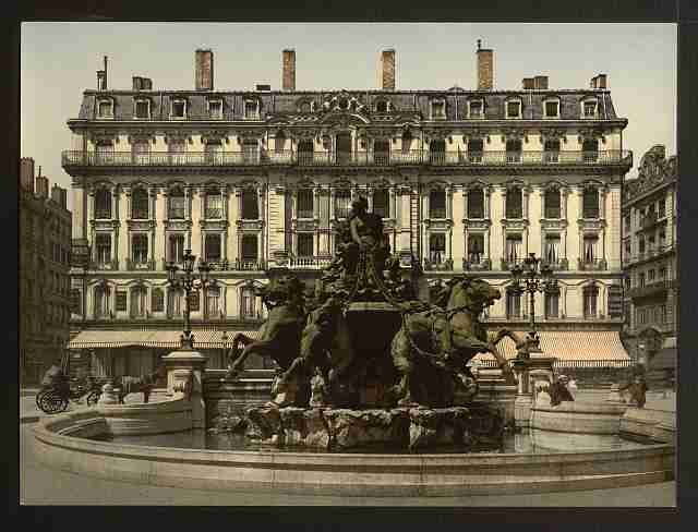 Vintage Bartholdi Fountain Lyons A4 Photo Print