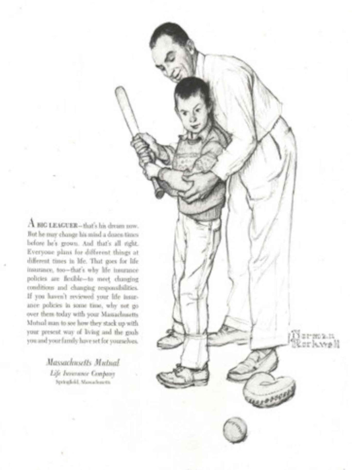 Vintage Baseball Father 1950s Vintage Retro Advert Poster