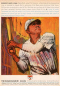 Vintage Baseball Player 1950s Vintage Retro Advert Poster