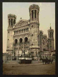 Vintage Basilica Fourviere main entrance Lyons A4 Photo Print