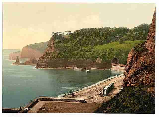 Vintage Bathing cove Dawlish A4 Photo Print