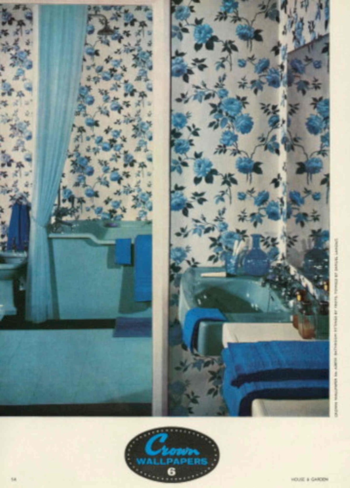 Vintage Bathroom Blue 1950s Vintage Retro Advert Poster