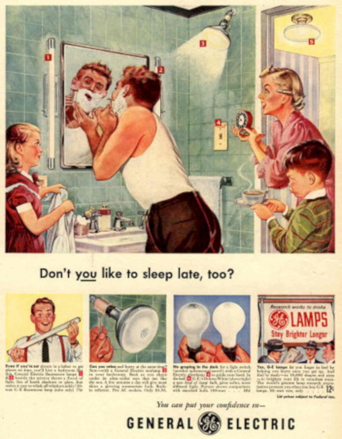 Vintage Bathroom Lighting 1940s Vintage Retro Advert Poster