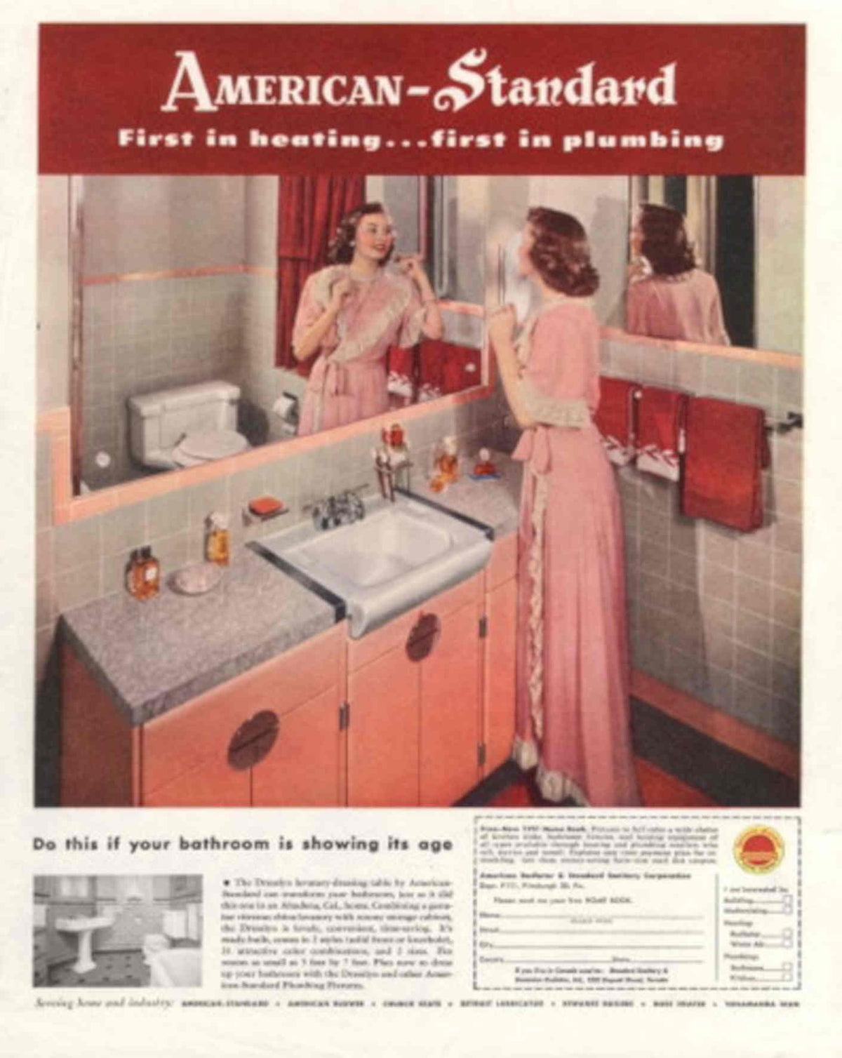 Vintage Bathroom Standard 1 1950s Vintage Retro Advert Poster
