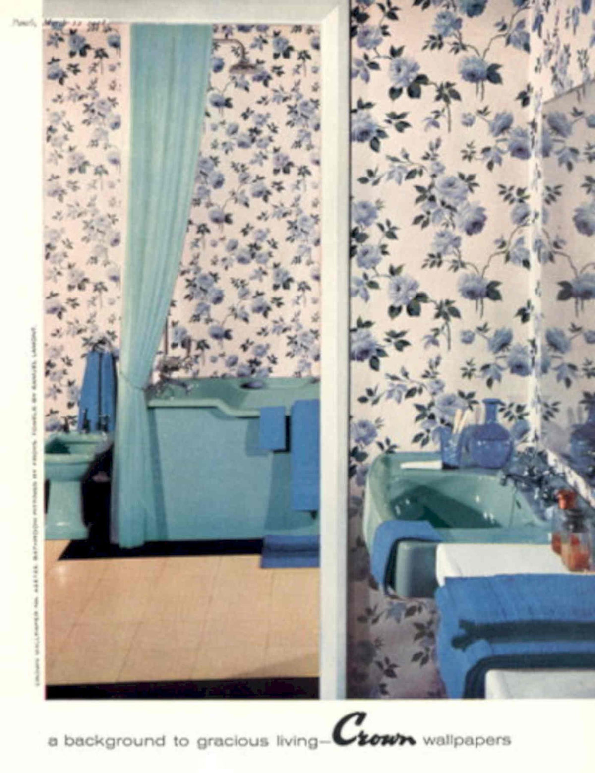 Vintage Bathroom Wallpaper 1950s Vintage Retro Advert Poster