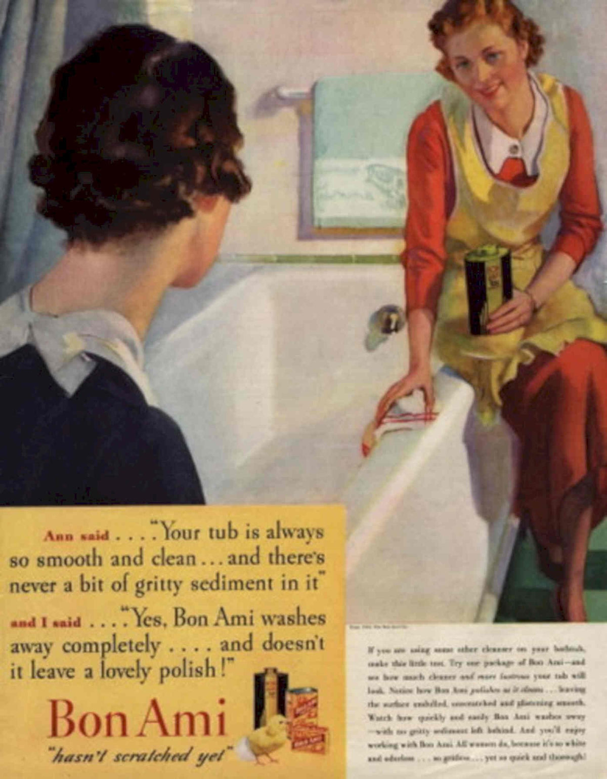 Vintage Bathtub Bonami 1930s Vintage Retro Advert Poster