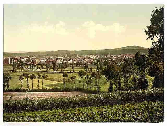 Vintage Bayreuth general view Bavaria A4 Photo Print