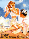 Vintage Beach Couple 1940s Vintage Retro Advert Poster