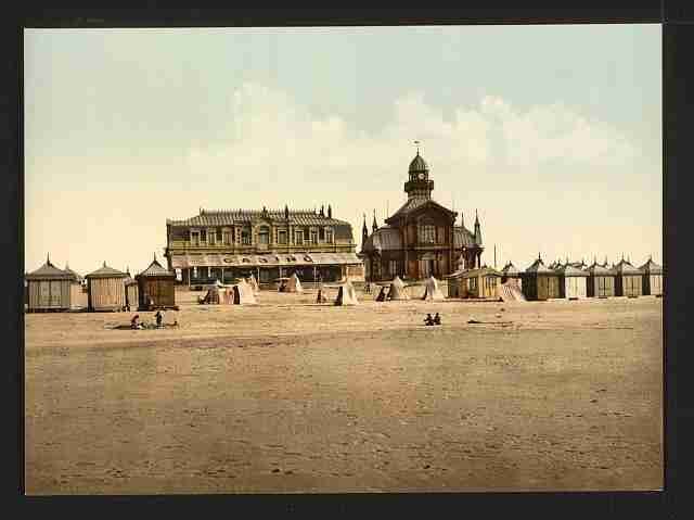 Vintage Beach and casino Calais A4 Photo Print