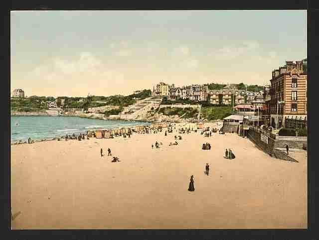 Vintage Beach and casino Dinard A4 Photo Print
