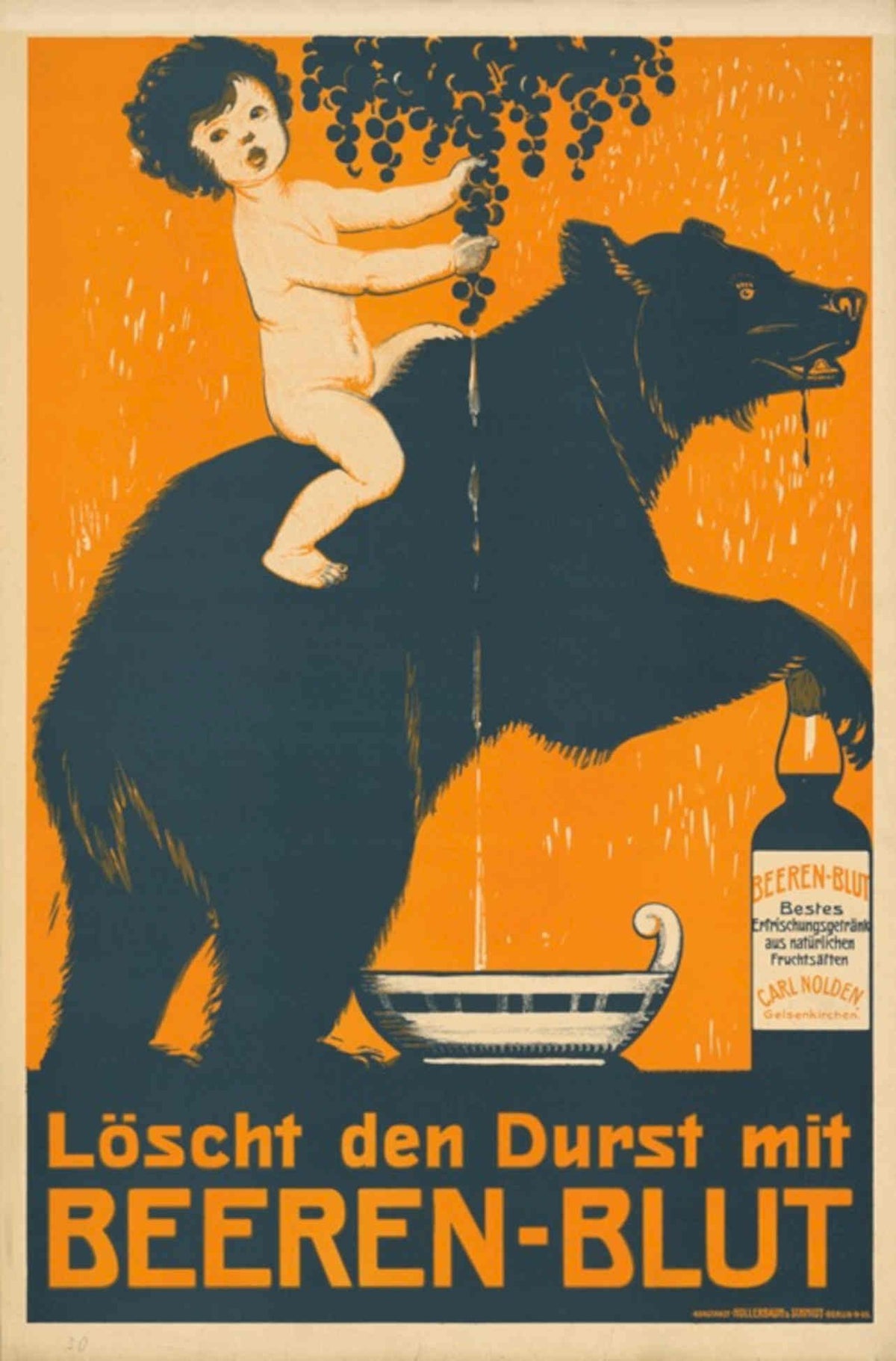 Vintage Bear Blood Vintage Retro Advert Poster