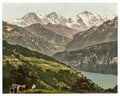 Vintage Beatenburg I Monch and Eiger Bernese Oberland A4 Photo Print