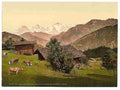 Vintage Beatenburg II Monch and Eiger Bernese Oberland A4 Photo Print