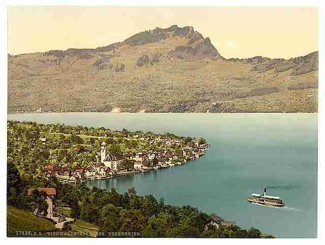 Vintage Beckenreid Lake Lucerne A4 Photo Print