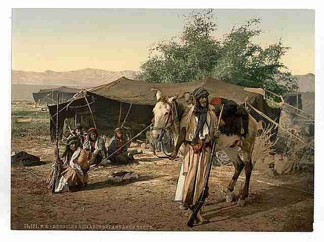 Vintage Bedouins and their tents A4 Photo Print