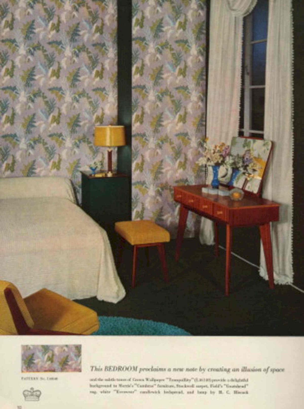 Vintage Bedroom Design 1950s Vintage Retro Advert Poster