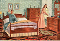 Vintage Bedroom Scene 1940s Vintage Retro Advert Poster