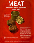 Vintage Beef Hamburgers 1940s Vintage Retro Advert Poster