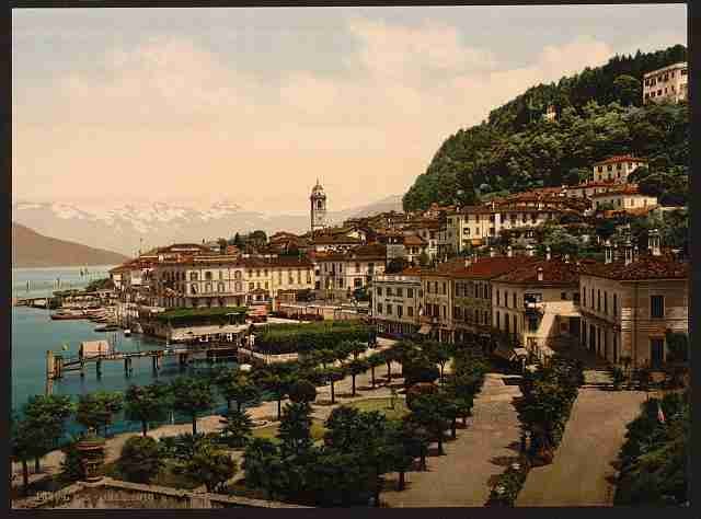 Vintage Bellagio general view III Lake Como A4 Photo Print
