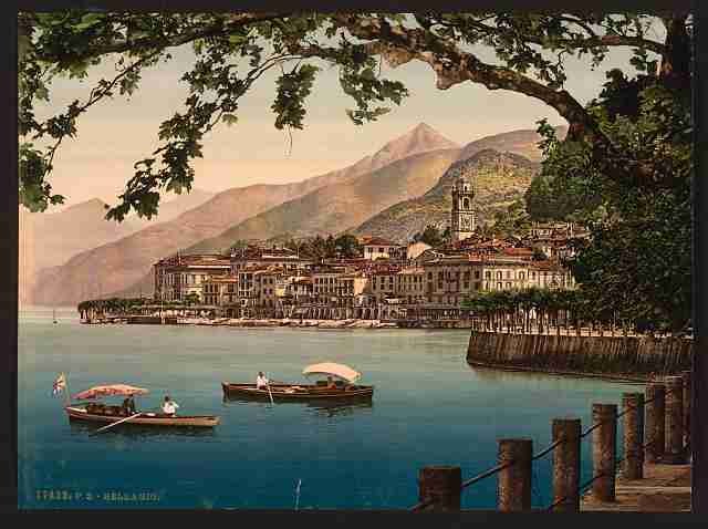 Vintage Bellagio general view V Lake Como A4 Photo Print
