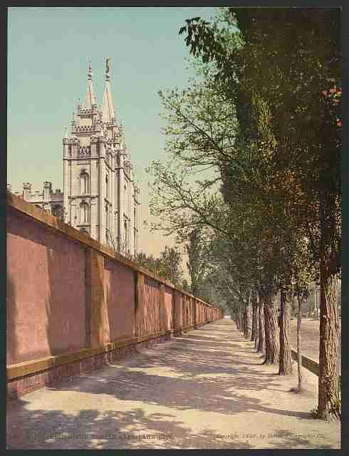 Vintage Beside the Temple Salt Lake City A4 Photo Print
