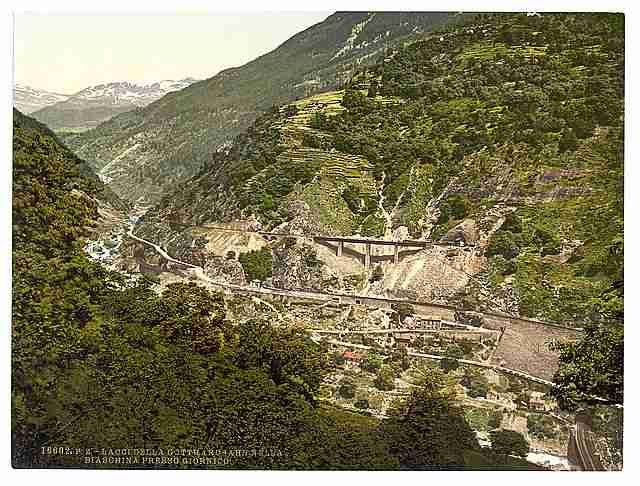Vintage Biaschina loops in the road St Gotthard Railway A4 Photo Print