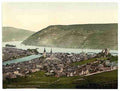 Vintage Bingen and the bridge the Rhine A4 Photo Print