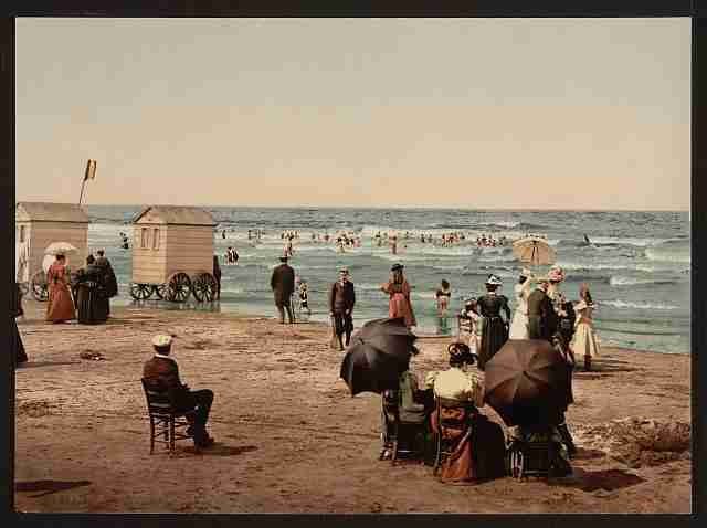 Vintage Blankenberghe baigneurs A4 Photo Print