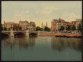 Vintage Blue bridge and the Amstel River Amsterdam A4 Photo Print