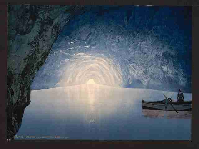 Vintage Blue grotto Capri Island A4 Photo Print