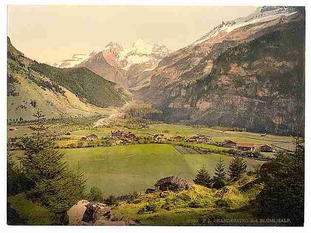 Vintage Blumlisalp mountain group Bernese Oberland A4 Photo Print