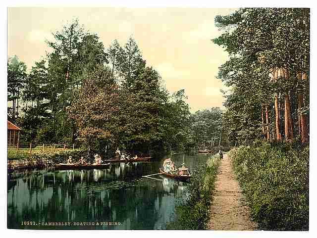 Vintage Boating and fishing Camberley A4 Photo Print
