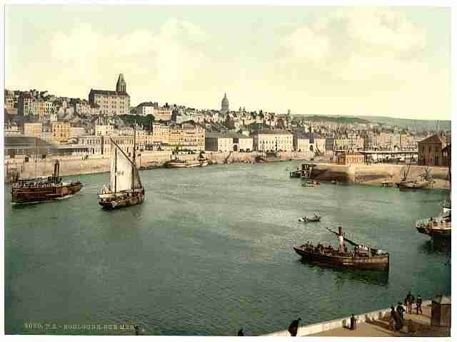 Vintage Boulogne from west pier A4 Photo Print