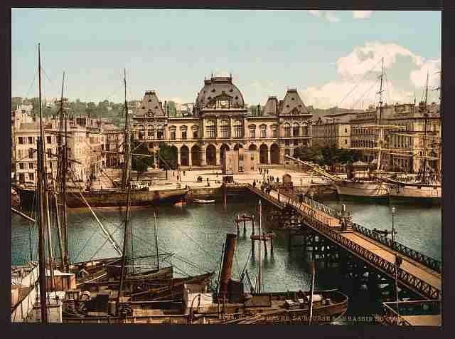 Vintage Bourse and docks Havre A4 Photo Print