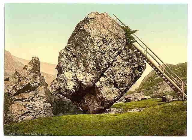 Vintage Bowder Stone Lake District A4 Photo Print