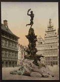 Vintage Brabo monument Antwerp A4 Photo Print