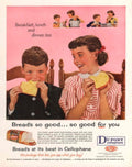 Vintage Bread Boys 1940s Vintage Retro Advert Poster