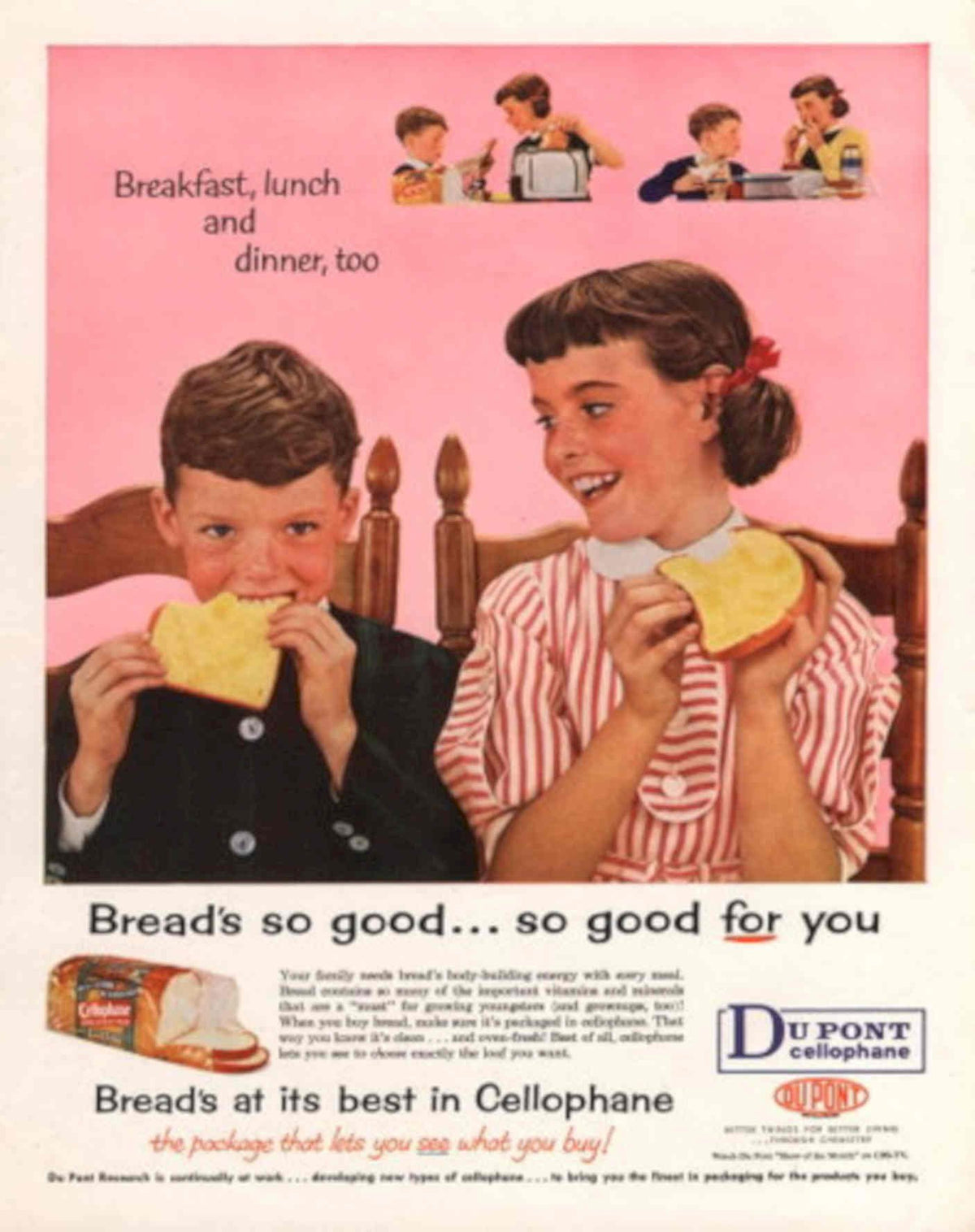 Vintage Bread Boys 1940s Vintage Retro Advert Poster