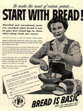 Vintage Bread Woman 1940s Vintage Retro Advert Poster
