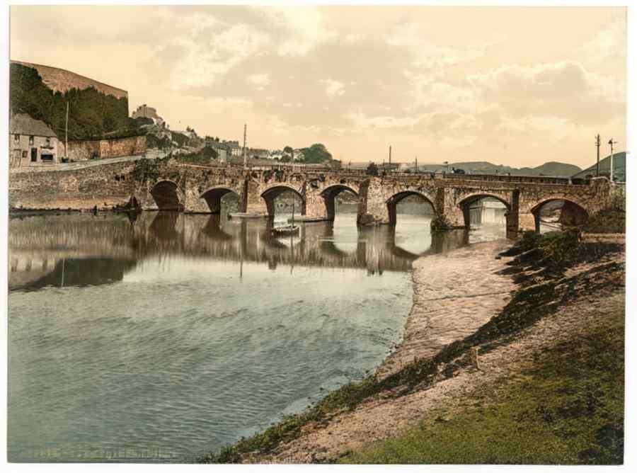Vintage Bridge Carmarthen Wales A4 Photo Print