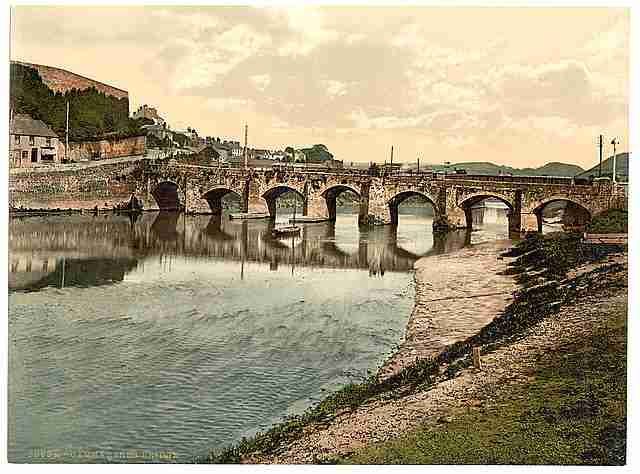 Vintage Bridge Carmarthen A4 Photo Print