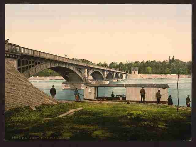Vintage Bridge over the Allier Vichy A4 Photo Print